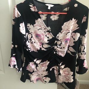 Candies floral black top new with tags